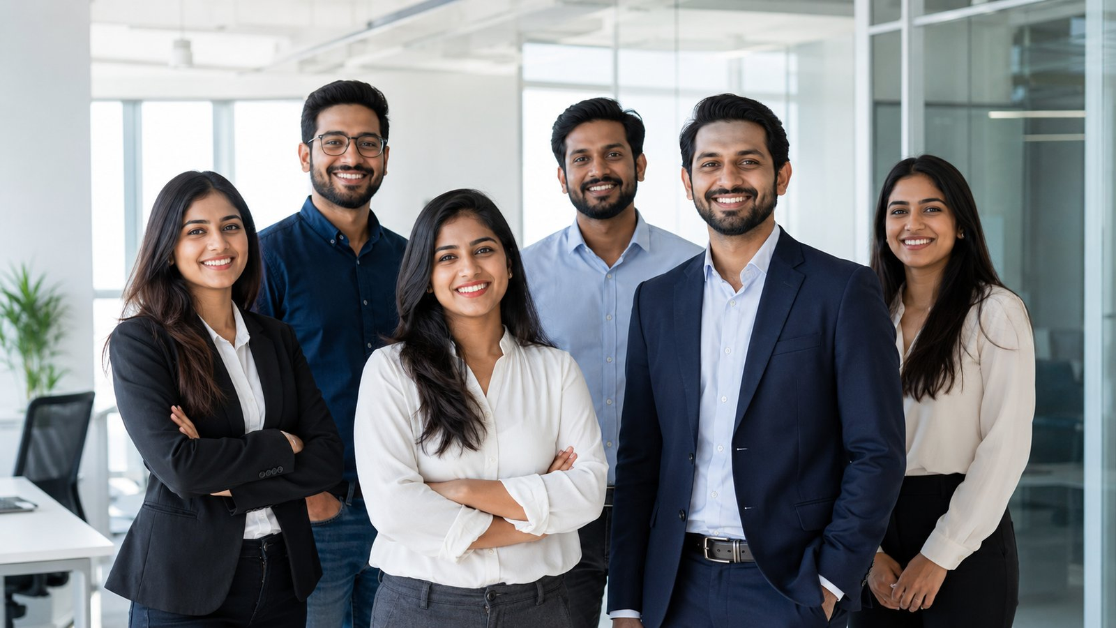 An Indian corporate team in a modern workplace
